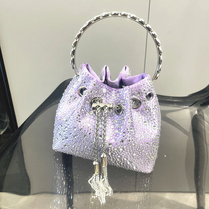 Luxury Rhinestone Bucket Evening Bag