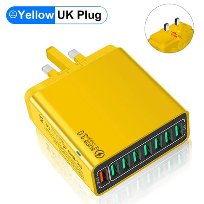8-Port USB Fast Charging Wall Charger Adapter