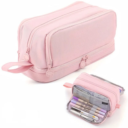 Large Capacity 4-Compartment Pencil Case Organizer