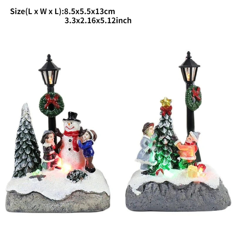 LED Christmas Village Snowman Scene