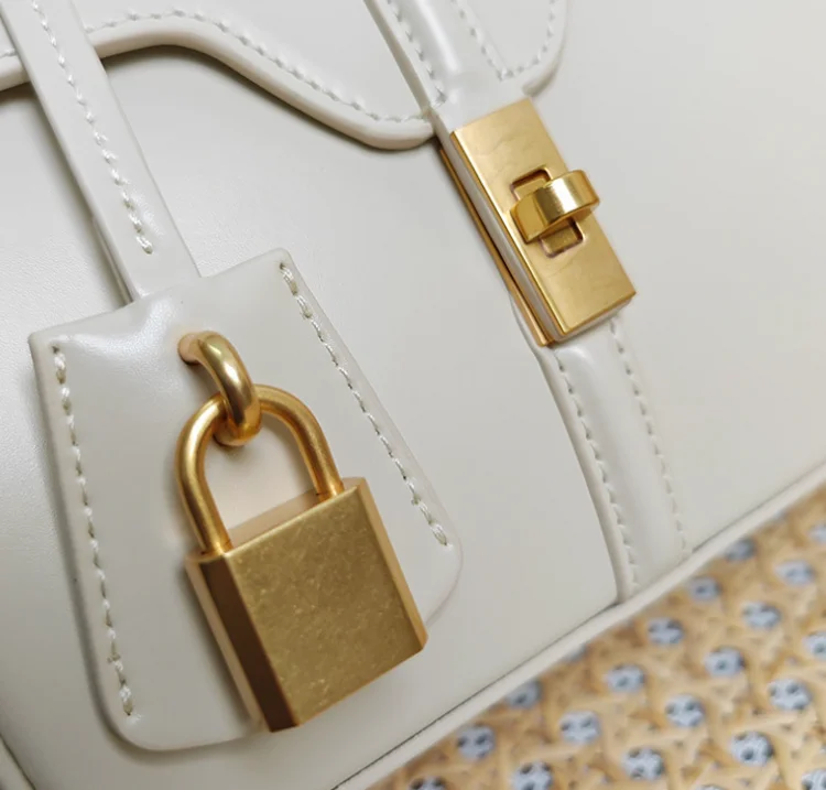 Genuine Split Leather Top Handle Satchel Bag