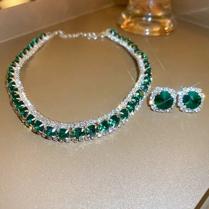 Colorful Crystal Necklace & Earring Set