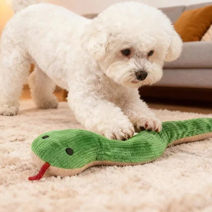 Interactive Plush Snake Dog Toy