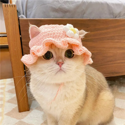 Cute Knitted Pet Hat for Cats & Small Dogs