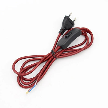 Fabric Covered EU Power Cord with Switch