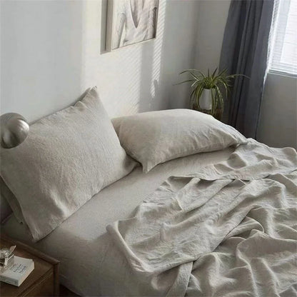 100% Linen Stone Washed Duvet Cover Set