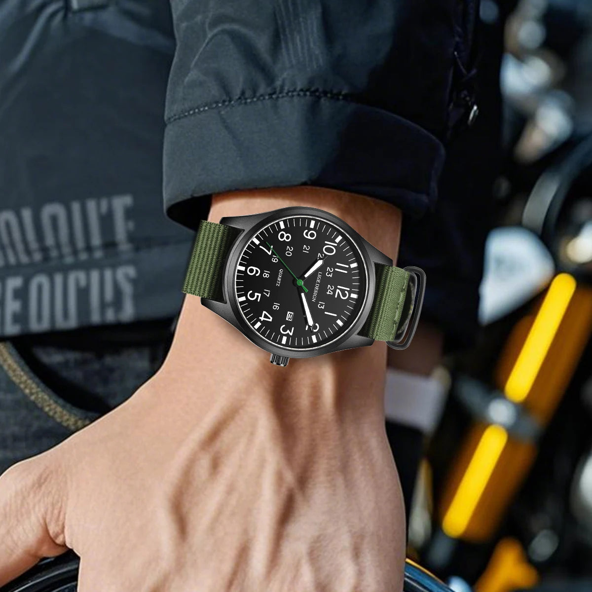 Men's Military Sports Quartz Watch with Nylon Strap