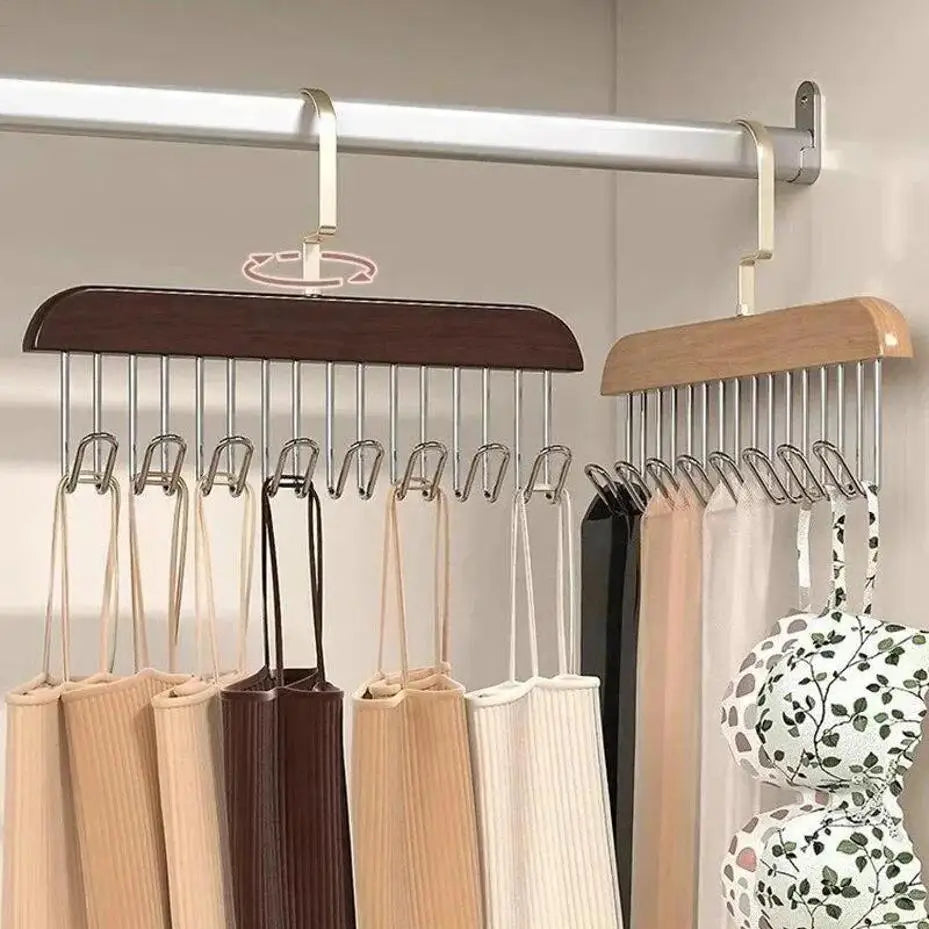 Solid Wood 8-Hook Multi-Purpose Clothes & Accessory Hanger