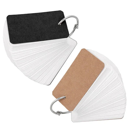 Flash Cards Portable Index Cards with Ring – Study Note Memo Pad