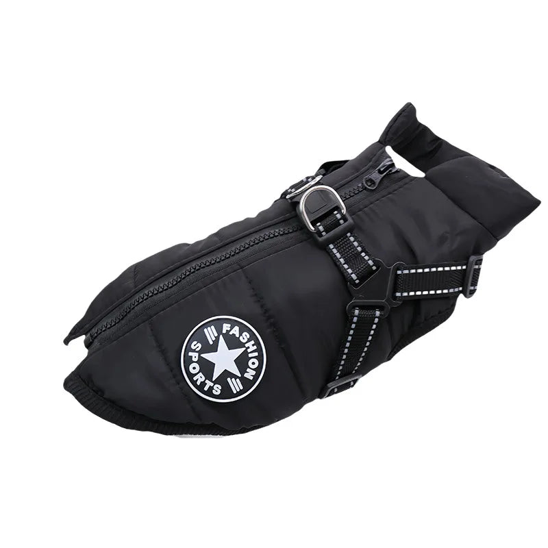 Waterproof Dog Jacket with Integrated Harness