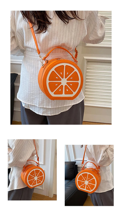 Citrus Slice Round Crossbody Bag