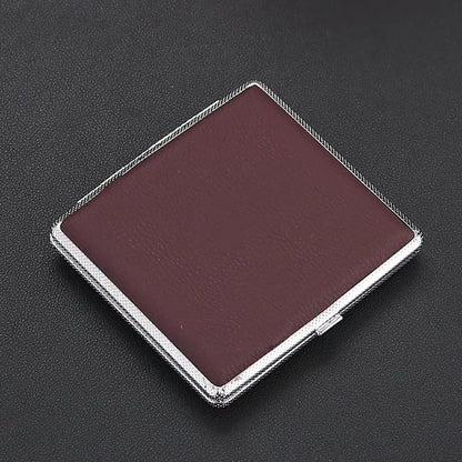 Leather & Stainless Steel Double-Opening Cigarette Case