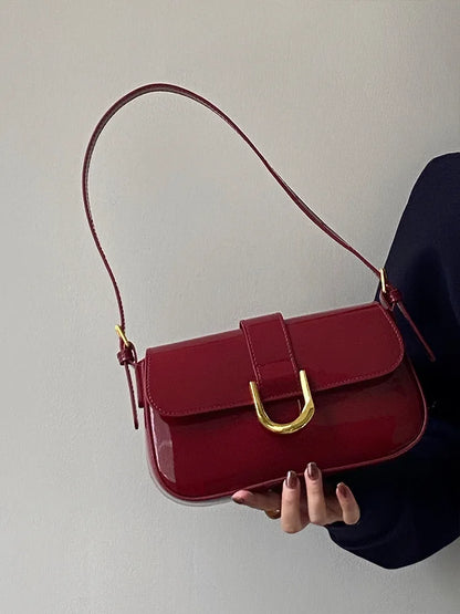 Vintage Horseshoe Buckle Crossbody Shoulder Bag