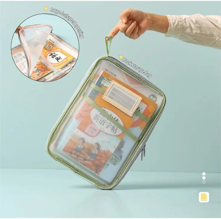 A4 Transparent Mesh Zipper Document Folder