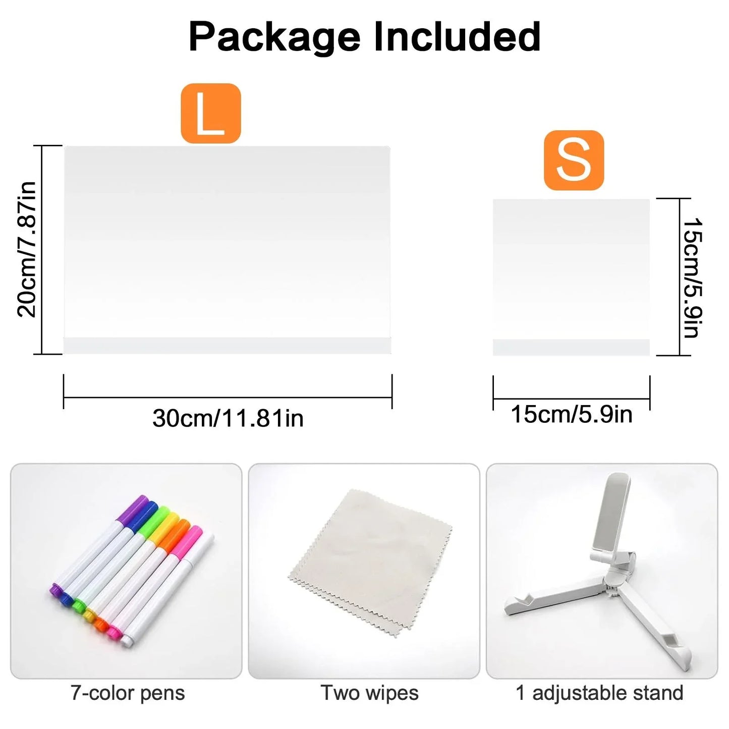 LED Acrylic Erasable Message Board with USB Light