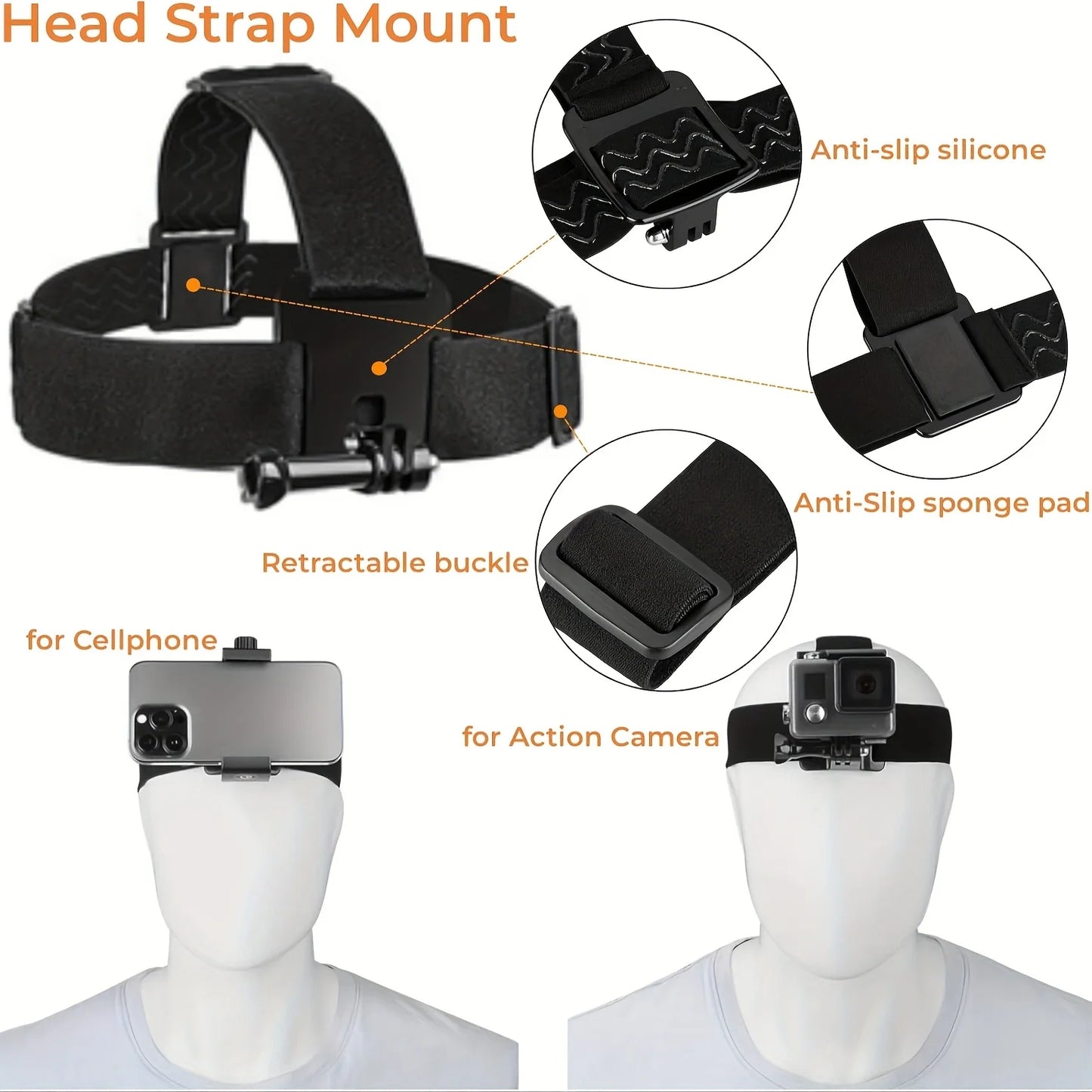 Adjustable Chest Mount for Action Cameras & Phones