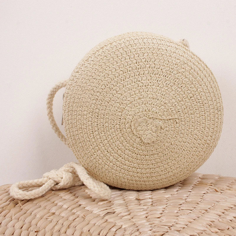 Round Straw Crossbody Bag
