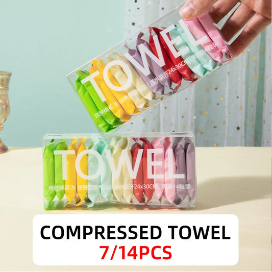 Compressed Cotton Travel Towels Set