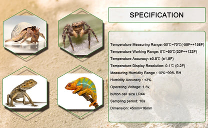 Reptile Thermometer & Humidity Gauge