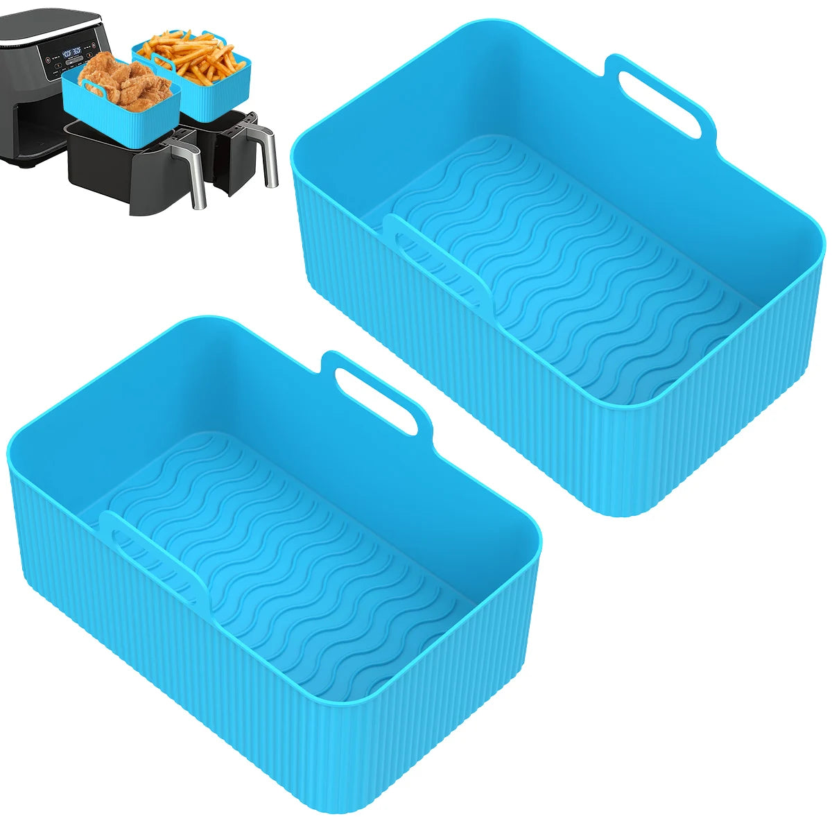 Air Fryer Silicone Liner Basket Set