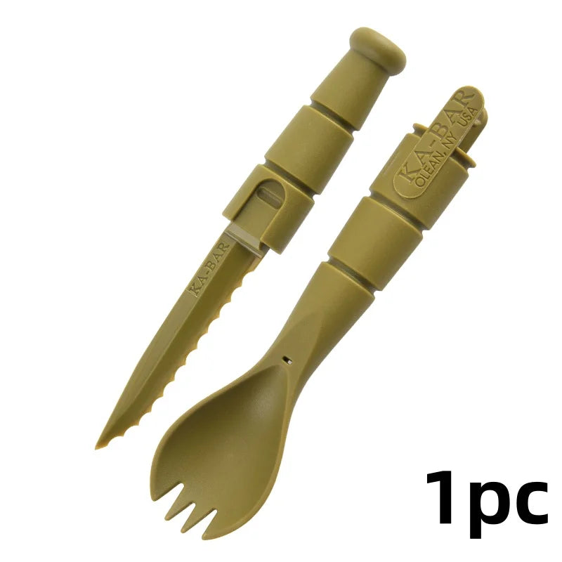 Outdoor EDC Mini Multi-Tool Fork & Spoon Set