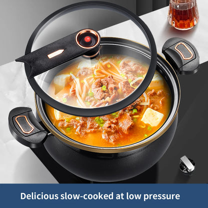 7L Non-Stick Micro Pressure Cooker with Glass Lid