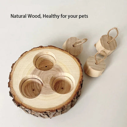 Wooden Hamster Foraging Toy & Chew Snack Box