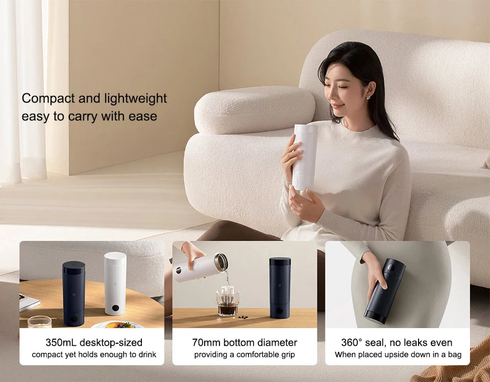 350ml Travel Electric Kettle & Temperature Control Thermos