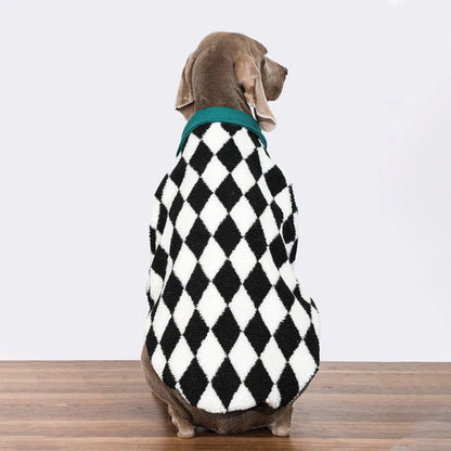Plaid Warm Dog Jacket for Medium & Large Dogs