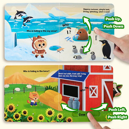 Who’s That? Push-Pull-Slide Animal Board Books – 4 Book Set