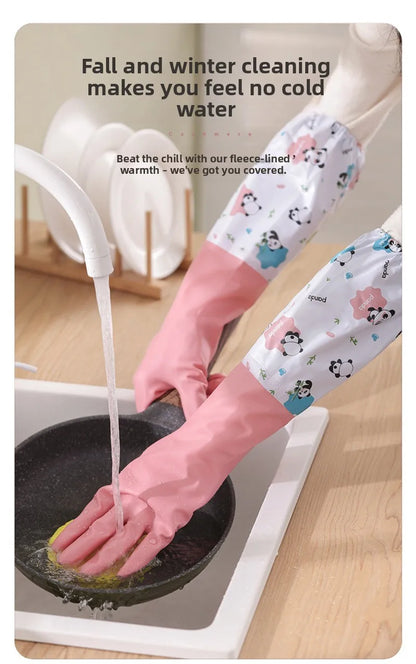 Long Sleeve Waterproof PVC Cleaning Gloves