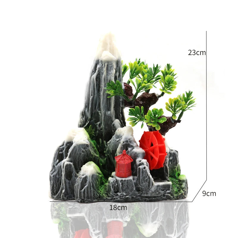 Resin Aquarium Mountain Cave Ornament