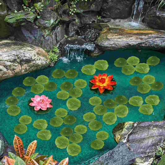 30Pcs Artificial Lotus Leaves For Aquarium