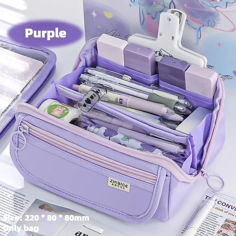 Large Capacity Multi-Layer Fabric Pencil Case