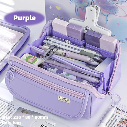 Large Capacity Multi-Layer Fabric Pencil Case