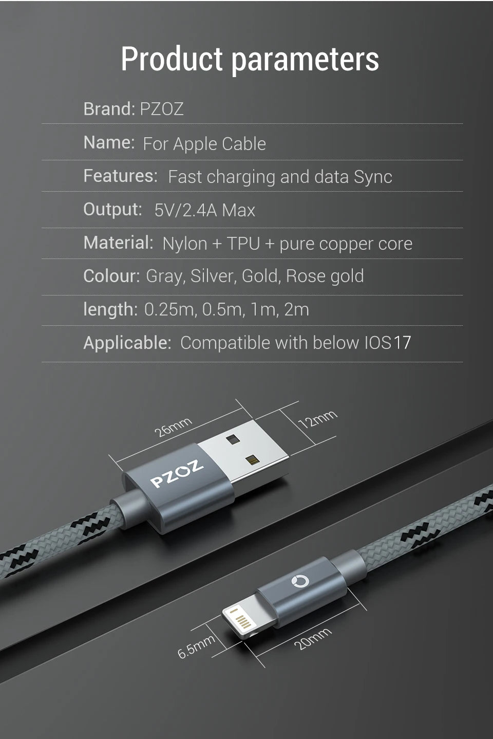 Braided Lightning Charging Cable