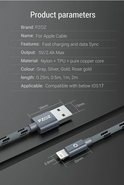 Braided Lightning Charging Cable
