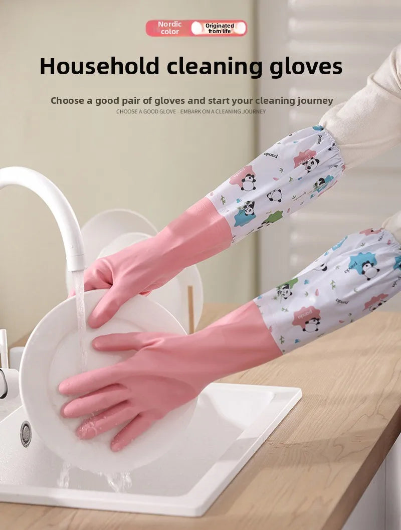 Long Sleeve Waterproof PVC Cleaning Gloves