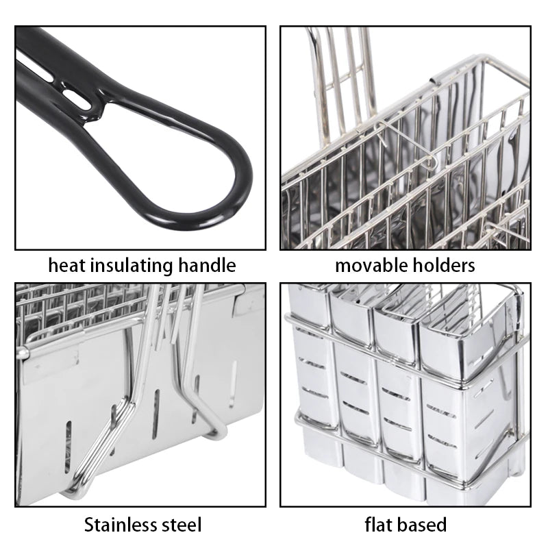 Stainless Steel Square Taco & French Fry Frying Basket