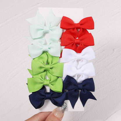 10Pcs/Set  Ribbon Bowknot Hair Clips