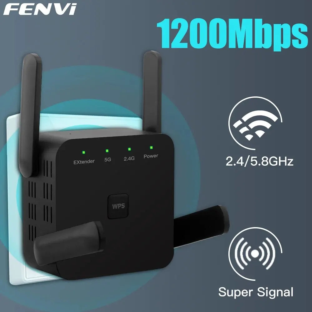AC1200 Dual Band WiFi Range Extender – 1200Mbps Signal Booster