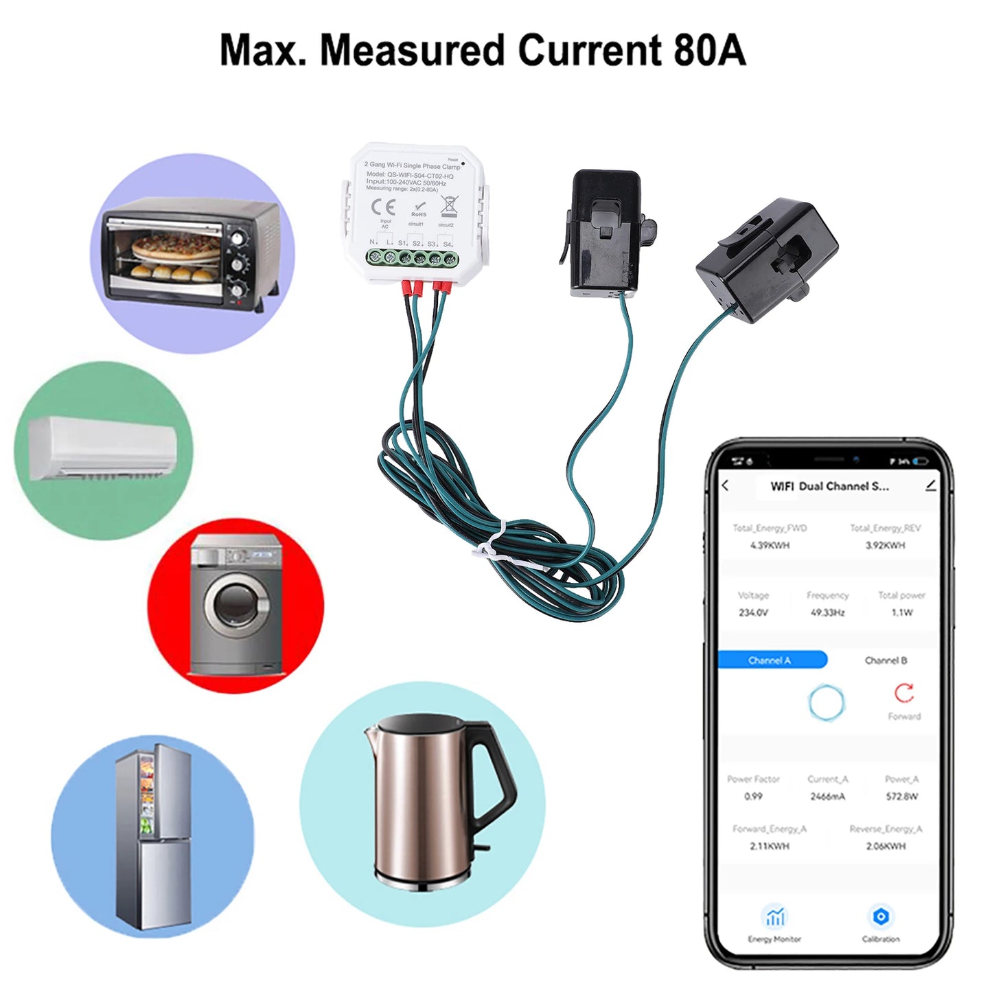 Smart WiFi Energy Monitor Single Phase Meter
