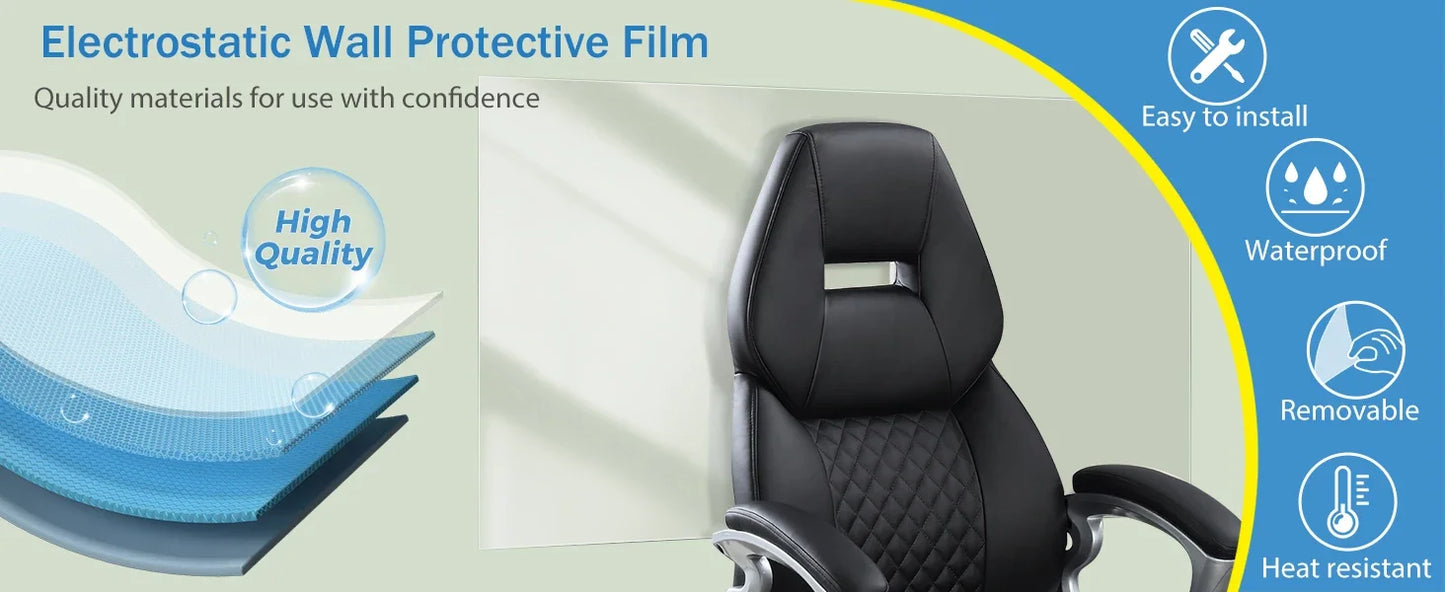 Adhesive-Free Clear Wall Protector Film for Kitchens, Furniture & Walls