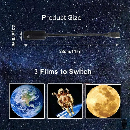 USB Moon & Earth Galaxy Projector Night Light