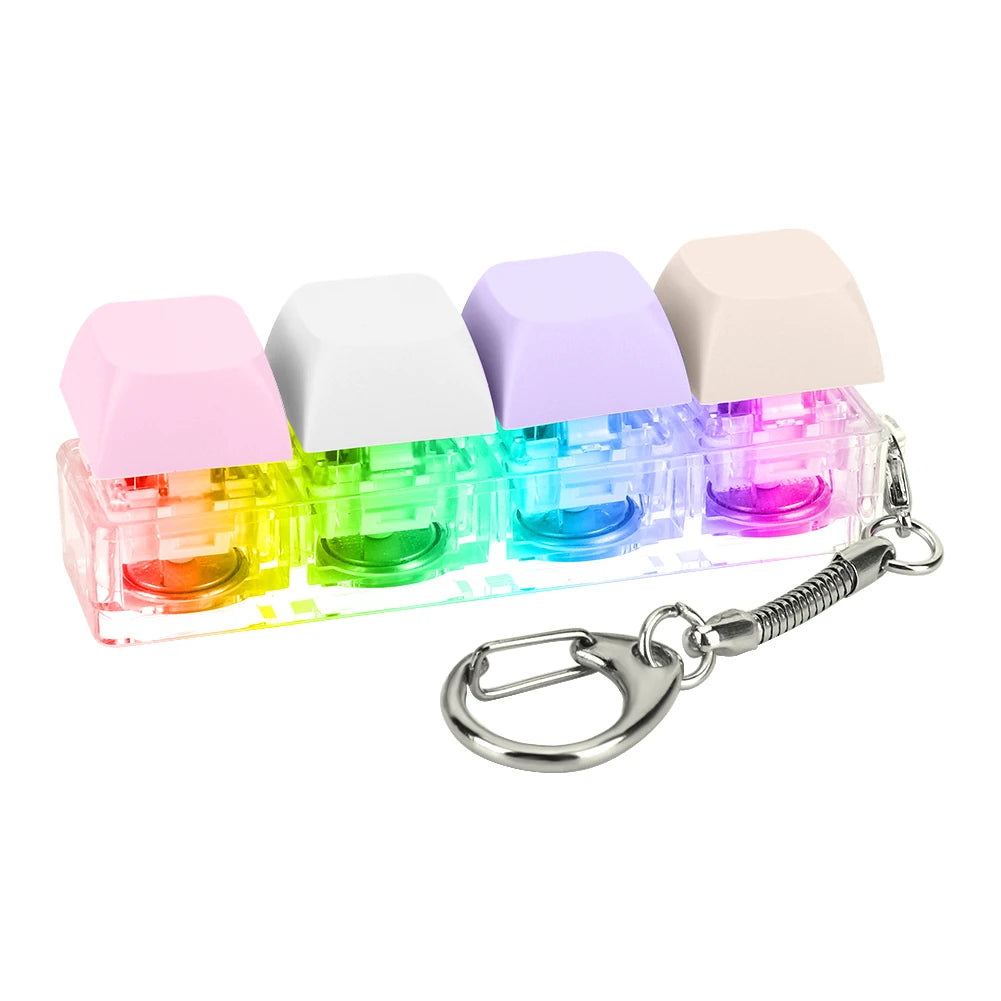 4-Key Keyboard Fidget Keychain with LED Light