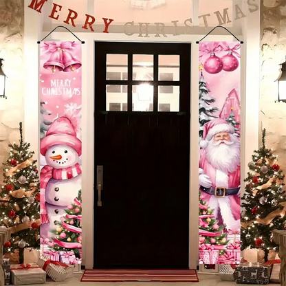 Santa & Snowman Christmas Door Banner