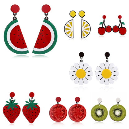 Fruit Vegetables Acrylic Drop Earrings