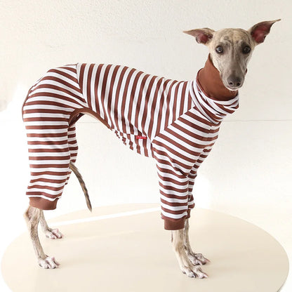 Striped Cotton Dog Pajamas for Italian Greyhounds & Whippets