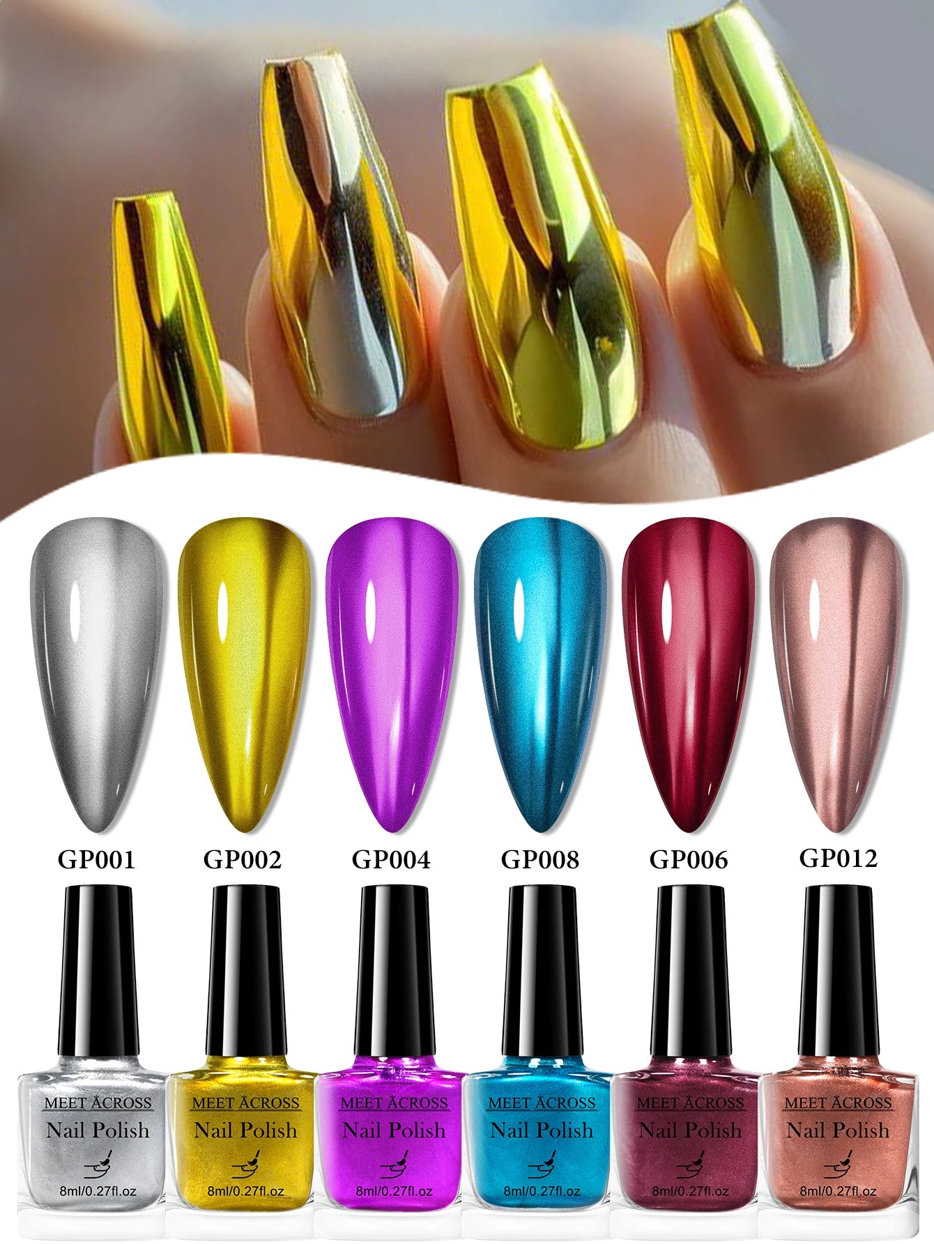 Mirror Metallic Nail Polish Set