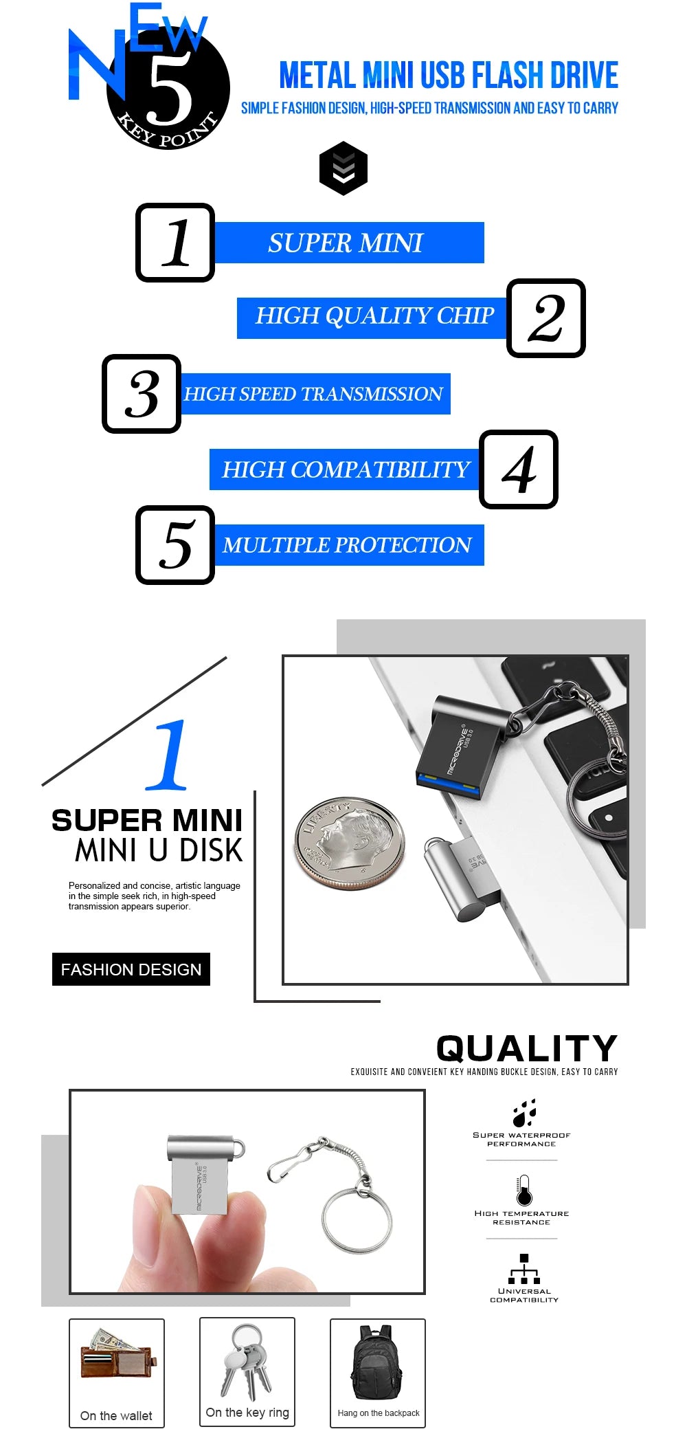 MicroDrive USB 3.0 Mini Flash Drive